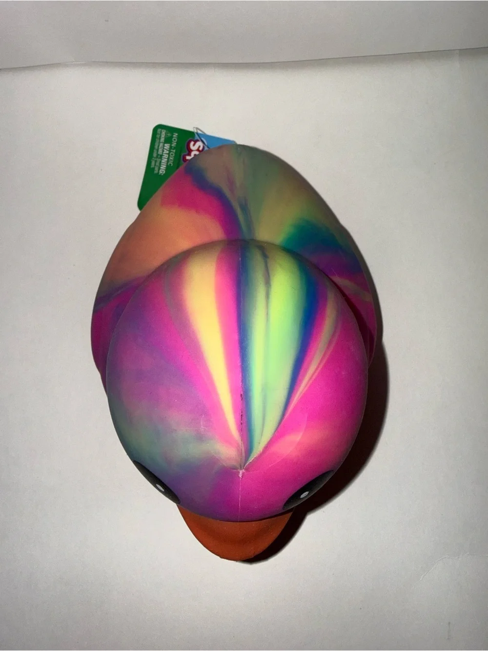 New Sunny Days Viral Jumbo Squeeezy Rainbow Tye Dye Duck Squish Toy Squeezy